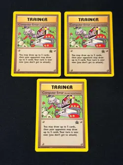 x3 Pokemon TCG Computer Error 16 Non Holo Black Star Promo WOTC LP - Image 1