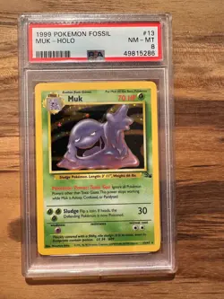 1999 Pokemon Fossil Muk Holo PSA 8 PSA # 49815286 - Image 1