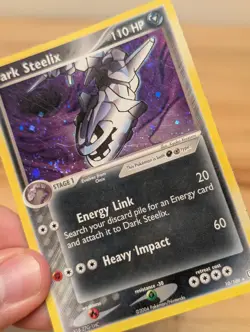 2004 EX Team Rocket Returns Dark Steelix Foil Mouth SWIRL Vtg 10/109 HP-Damage - Image 3