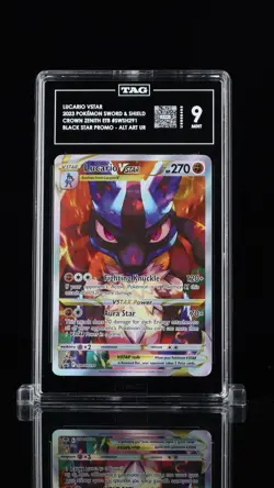 2023 POKEMON SWSH BLACK STAR PROMO #291 FULL ART/LUCARIO VSTAR TAG 9 - Image 1