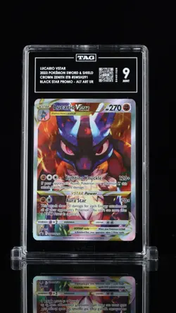 2023 POKEMON SWSH BLACK STAR PROMO #291 FULL ART/LUCARIO VSTAR TAG 9 - Image 3