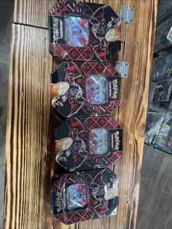 Lot Of 4 Pokemon S&V Paldean Fates Tins - Shiny Charizard ex - New Sealed #2 - Image 1