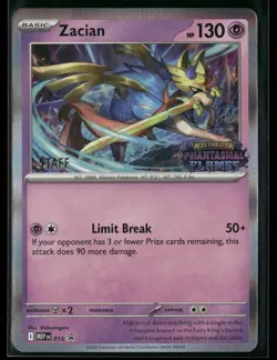 Zacian MEP 015 STAFF - Pokemon TCG Phantasmal Flames 2025 Promo NM - Image 1