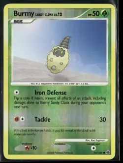 Pokemon TCG Burmy Sandy Cloak LV.12 54/100 Reverse Holo DP Majestic Dawn - Image 1