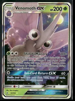 Pokemon TCG Venomoth GX 12/214 Ultra Rare Unbroken Bonds NM - Image 1