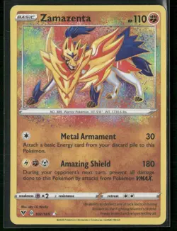 Zamazenta Amazing Rare 102/185 - Pokemon TCG Vivid Voltage 2020 NM - Image 1