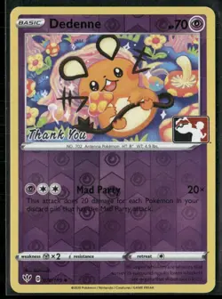Pokemon TCG Dedenne 078/189 Darkness Ablaze "Thank you" Stamped Promo - Image 1