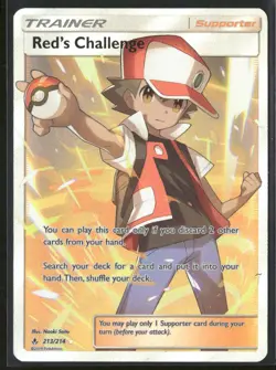 Red's Challenge (Full Art) 213/214 Holo - Pokemon TCG SM - Unbroken Bonds - Image 1