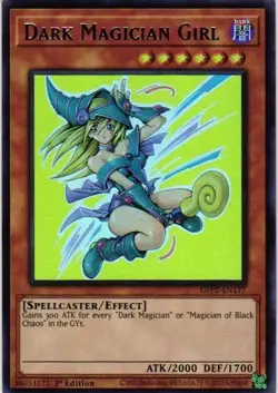DARK MAGICIAN GIRL HOLO YuGiOh YU GI OH Custom Anime Collectible Card - Image 1