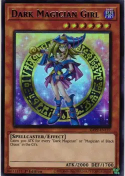 DARK MAGICIAN GIRL HOLO YuGiOh YU GI OH Custom Anime Collectible Card - Image 1
