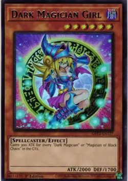 DARK MAGICIAN GIRL HOLO YuGiOh YU GI OH Custom Anime Collectible Card - Image 1