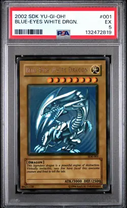 2002 YU-GI-OH! STARTER DECK: KAIBA #001 BLUE-EYES WHITE DRAGON PSA 5 - Image 1