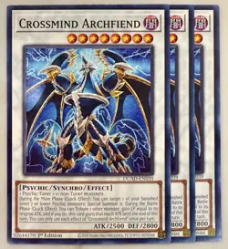 Yugioh! 3x Crossmind Archfiend DUAD-EN039 Common 1st Ed NM - Image 1