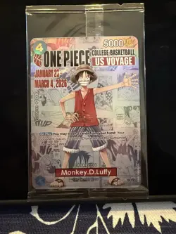 One Piece Monkey.D.Luffy College Basketball US Voyage Promo Card (SEALED) - Image 1