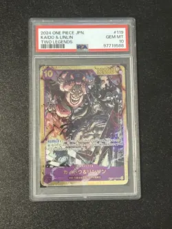 PSA 10 💎 KAIDO & LINLIN OP08-119 SEC - TWO LEGENDS ONE PIECE JPN - Image 1