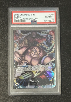 PSA 10 💎 QUEEN OP04-040 LEADER ALT ART - KINGDOMS OF INTRIGUE ONE PIECE JPN - Image 1