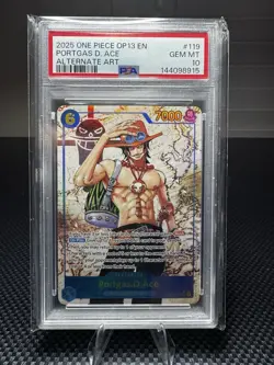 2025 ONE PIECE PORTGAS D ACE ALTERNATE ART # 119 PSA 10 - Image 1