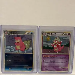 2009 Pokemon JP HeartGd Slowbro Reverse Holo & Slowking Holo 2 Card Lot - Image 1