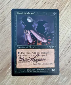VTG 2003 MTG Card Blood Celebrant Creature Cleric 61/145 Ben Thompson Signed - Image 1