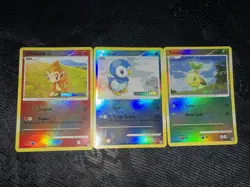 Pokemon Diamond & Pearl Holo Basic Chimchar Piplup Turtwig 3 Card Lot 2007 - Image 1