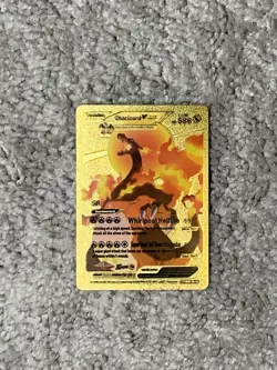 Charizard VMax HP586 Whirlpool Hellfire Gold Foil Fan Art Collector Card - Image 1