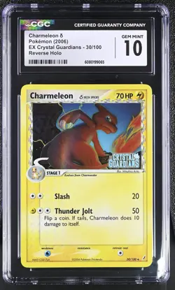 CGC 10 GEM MINT Charmeleon EX Crystal Guardians 30/100 Reverse Holo Pokemon Card - Image 1