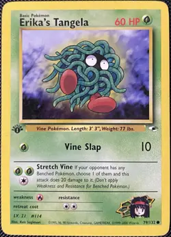 Erika's Tangela 079/132 Gym Heroes Regular 1st Edition - Pokemon Card - Image 1