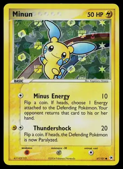 Pokemon Card - Minun Hidden Legends 67/101 Common Reverse Holo - Image 1