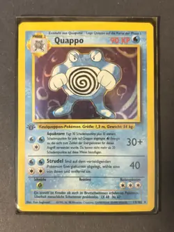 rare 1st Edition German Base Set Quappo (Poliwrath) Holo card from 1999 13/102 - Image 2