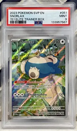 Snorlax 051 151 Elite Trainer Box Promo PSA 9 Mint. Scarlet & Violet Promo Cards - Image 1