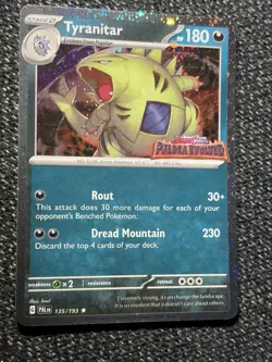 Pokemon TCG Tyranitar Holo Rare Card 135/193 Paldea Evolved Stamped Mint!! - Image 1