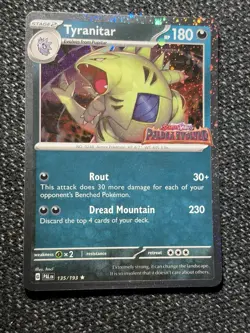 Pokemon TCG Tyranitar Holo Rare Card 135/193 Paldea Evolved Stamped Mint!! - Image 2