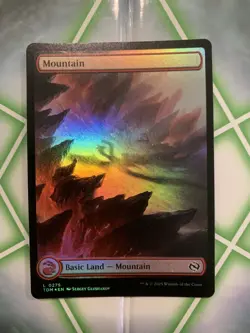 MTG Mountain 0275 Basic Land Full Art FOIL Tarkir: Dragonstorm TDM NM - Image 1