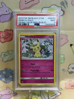 Pokemon TCG Cards Mimikyu SM163 Black Star Promo Holo PSA 9 - Image 1