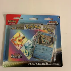 Pokemon Prismatic Evolutions Glaceon Tech Sticker Collection Sealed - Image 1