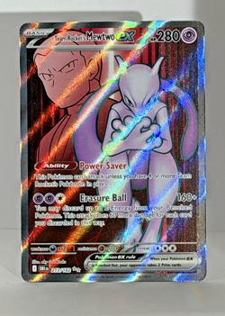 Pokemon TCG Team Rocket's Mewtwo ex 213/182 Destined Rivals Holo Full Art NM+ - Image 1
