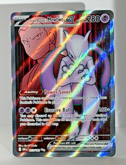 Pokemon TCG Team Rocket's Mewtwo ex 213/182 Destined Rivals Holo Full Art NM+ - Image 4