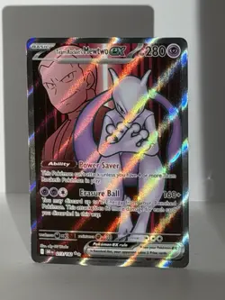 Pokemon TCG Team Rocket's Mewtwo ex 213/182 Destined Rivals Holo Full Art NM+ - Image 5