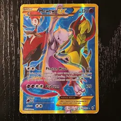 2015 Pokemon Breakthrough Mewtwo EX secret Rare 163/162 HP-DMG - Image 1
