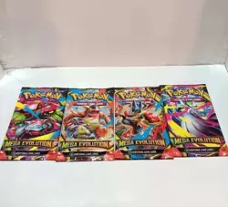 Pokemon Mega Evolution Booster Pack Art Set Lot of 4 New Sealed Fast Ship 🔥 - Image 1