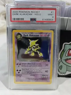 2000 Pokemon Rocket #1 Dark Alakazam-Holo PSA 9 Mint - Image 1