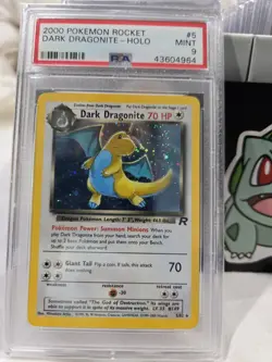 2000 Pokemon Rocket Dark Dragonite Holo PSA 9 - Image 1