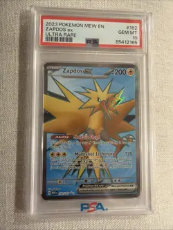 2023 POKEMON MEW EN-151 ULTRA RARE #192 ZAPDOS EX PSA 10 - Image 1