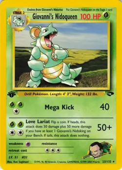 Giovanni's Nidoqueen - 1st Edition - 23/132 Gym Challenge - Pokemon TCG - 2000 - Image 1