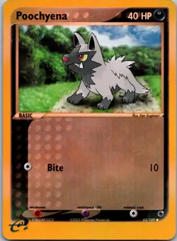 Poochyena #63/109 Reverse Holo Ruby and Sapphire E Series Pokemon MP - Image 1