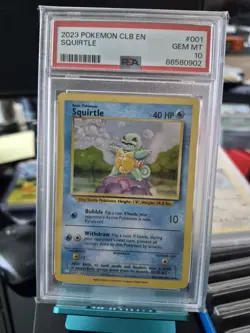 2023 Pokemon Squirtle Holo CLB 001/034 PSA 10 - Image 1