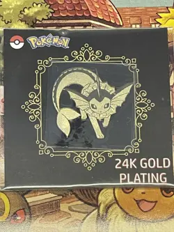 24k Gold Plated Pokemon Vaporeon Sticker Pack Fresh - Image 1