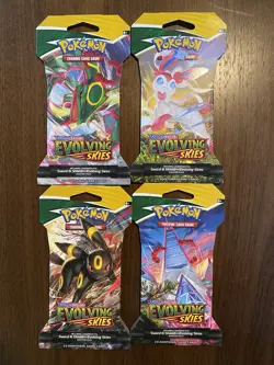 2021 Pokemon TCG Evolving Skies Sleeved Booster Pack Complete Art Set SWSH - Image 1