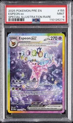 2025 POKEMON PRE EN-PRISMATIC EVOLUTIONS #155 ESPEON EX PSA 9 - Image 1