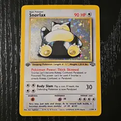 1999 Pokemon Jungle 1st Edition Snorlax Holo Rare 11/64 HP - Image 1